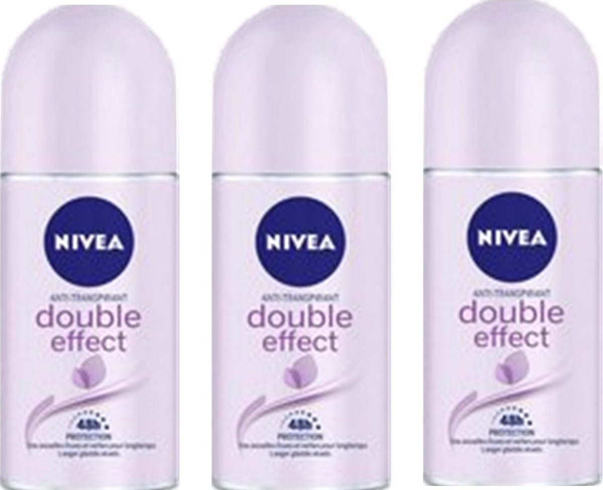 Goedkoopste Nivea Double Effect Deodorant Roller - 3 x 50 ml - Voordeelverpakking