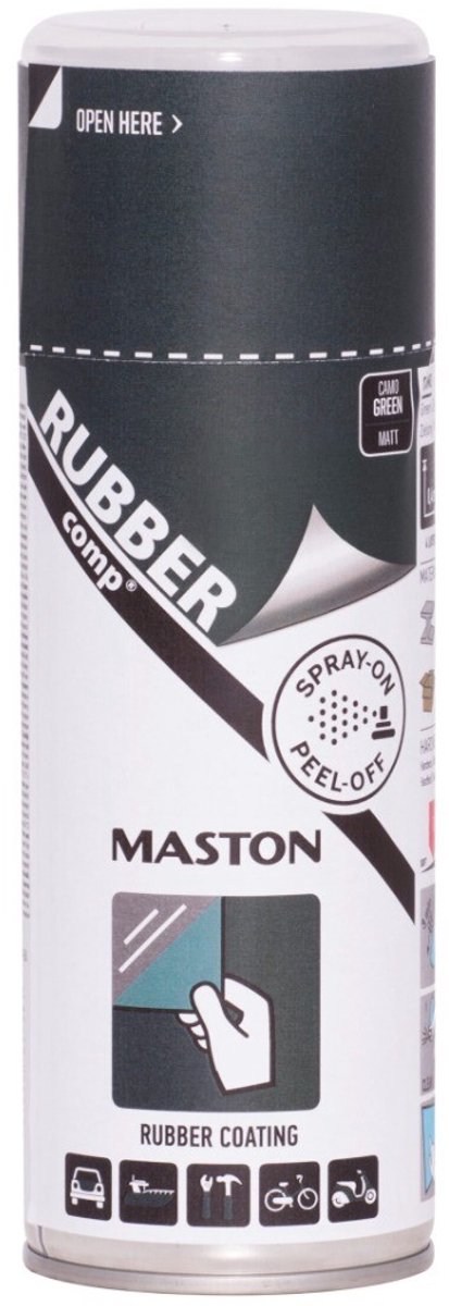Maston Rubbercomp spray - Mat - Camo Groen - rubber coating - 400 ml - spuitbus verf
