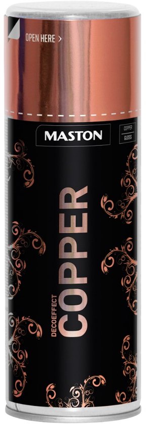 Maston Decoeffect Copper spuitbus met koperkleurige opdruk en patroon.