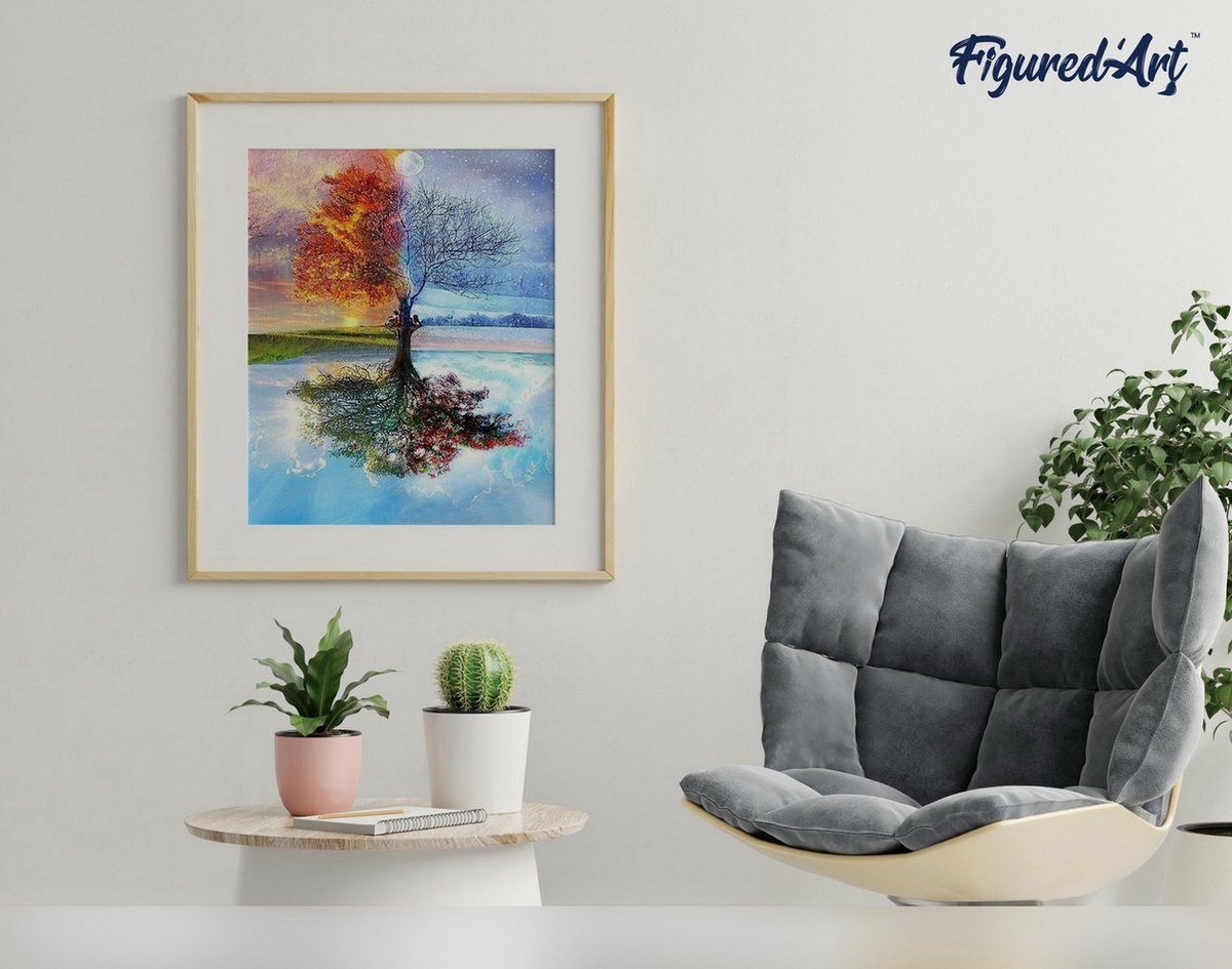 Kit Peinture Par Numéros Adulte “Paysage D’Hiver” - Toile 40x50cm, Peintures Acryliques, Pinceaux, Activité Créative DIY