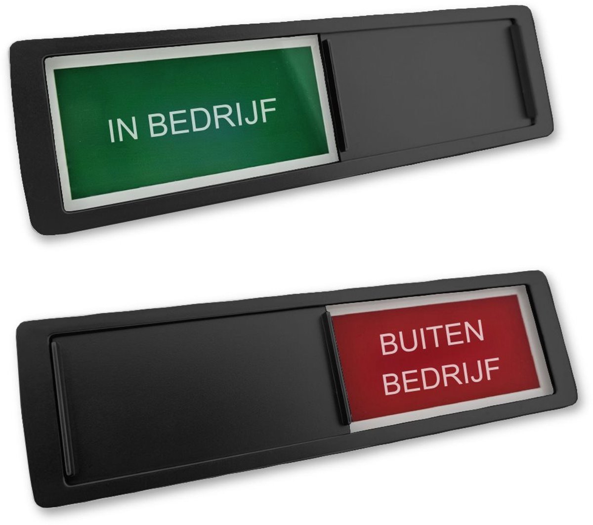 CombiCraft schuifbordje met "In Bedrijf-Buiten Bedrijf" in zwart 178 x 50 mm - per 1 stuk
