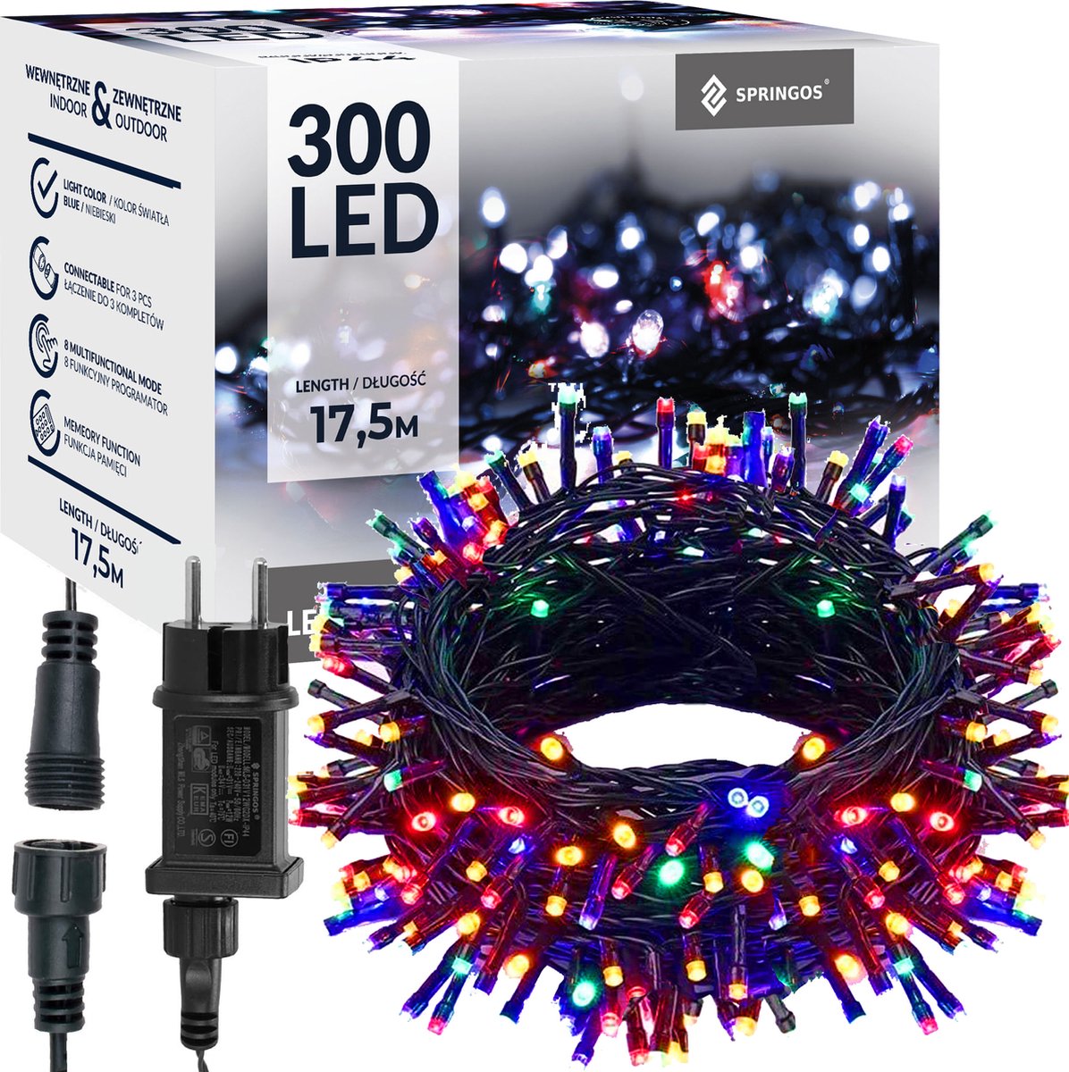 springos Kerstverlichting | 15 m | 300 LED | Multicolor