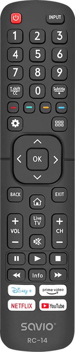 Savio RC-14 Universal remote control/replacement for HISENSE SMART TV afstandsbediening IR Draadloos TV, Tv-tuner Drukknopen