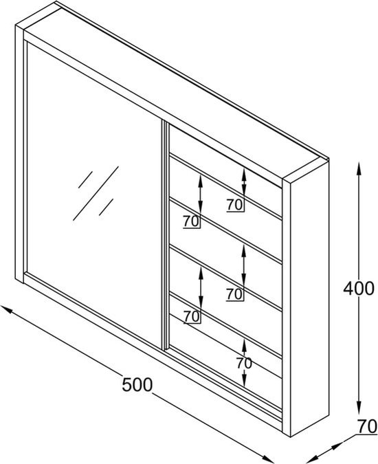Vitrinekast van glas met 3 planken, enkele deur, vitrinekast voor woonkamer, slaapkamer, kantoor