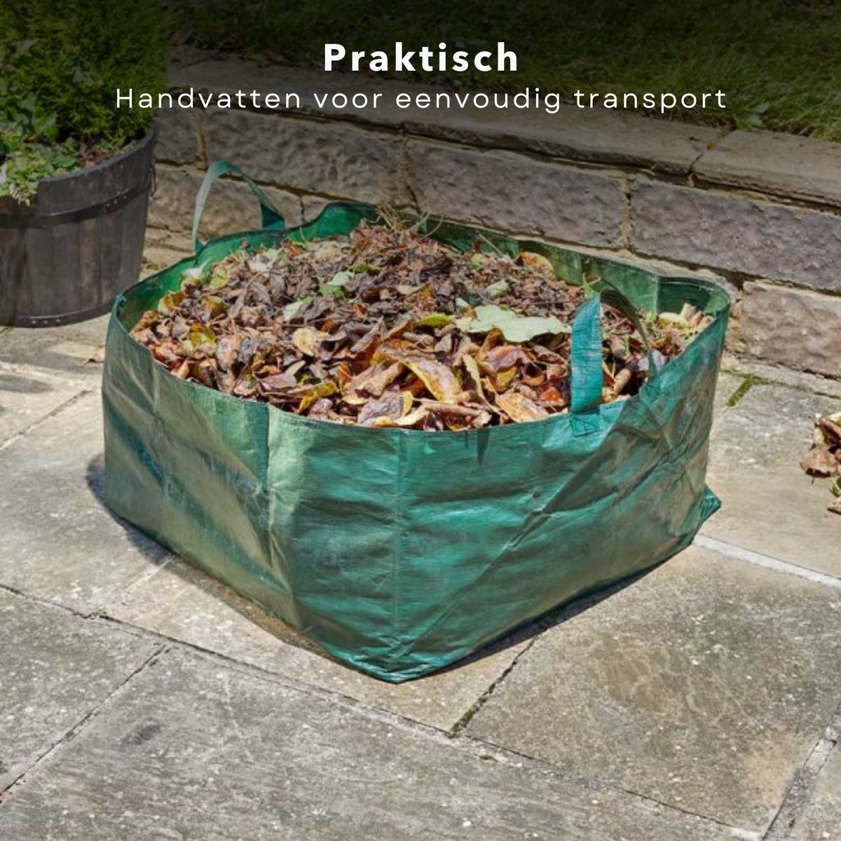 Opvouwbare Vierkante Tuinafvalzak 150L - Grote Tuinafvalzak met Hengsels - 69x69x38 cm - Opvouwbare afvalzak - Afvalzakken - Prullenbak - Tuinzak - Wasmand - Bladzak - Inclusief EBOOK — cadeau in Cadeau-ideeën - foto 4