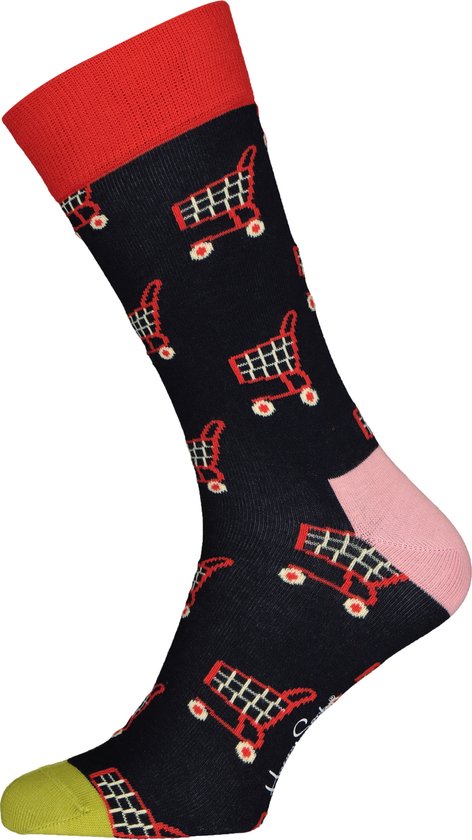 Happy Socks Shop Til You Drop Sock - blauw met rood - Unisex - Maat: 36 - 40