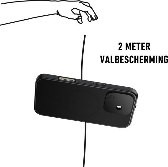 Spy-Fy - Coque iPhone 16 avec caches d'appareil photo à l'avant et à l'arrière | Protège votre vie privée et vos Caméras | Étui de confidentialité Zwart