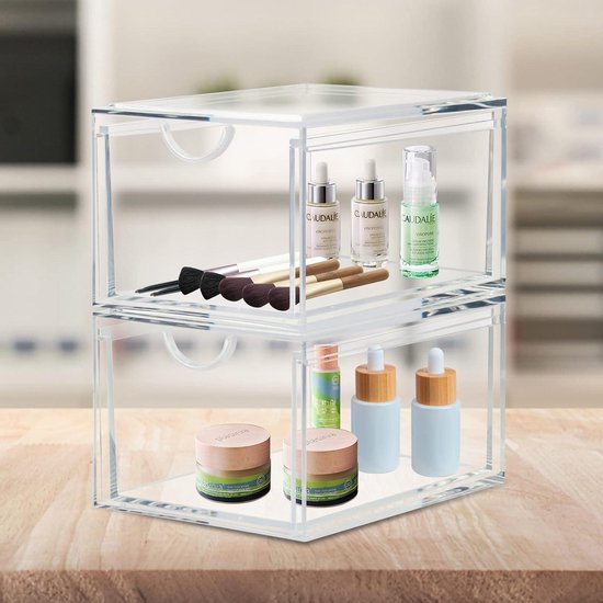 SpaceHacks Stapelbare make-up organizer en opslag, acryl organizers