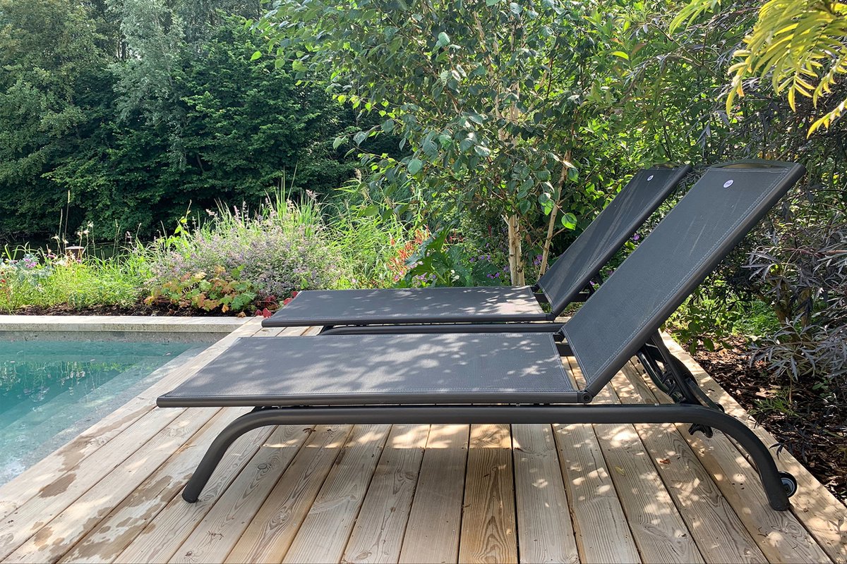 Hartman San Domingo sun lounger - Anthracite - Aluminium - adjustable