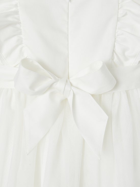 Vertbaudet Robe de cérémonie à volants fille en satin de coton et tulle