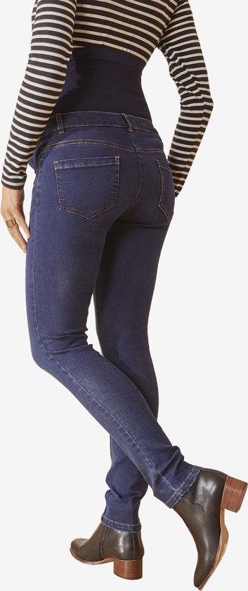 Naadloze slim fit zwangerschapsjeans met band brut cf staal