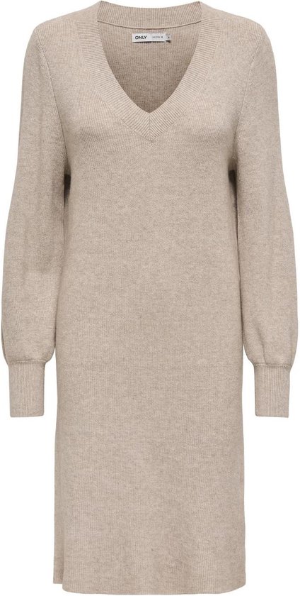 ONLY ONLKATIA LS V-NECK DRESS KNT NCA Dames Jurk - Maat S