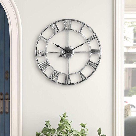 Mrs. Jones Stille Wandklok Vintage Romeinse Cijfers 40cm Niet Tikken