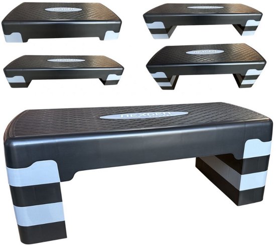 NexGen Aerobic fitness stepper l compact step l 4 hoogtes | Zwart