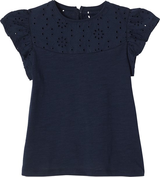 Vertbaudet T-shirt fille en broderie anglaise et manches à volants