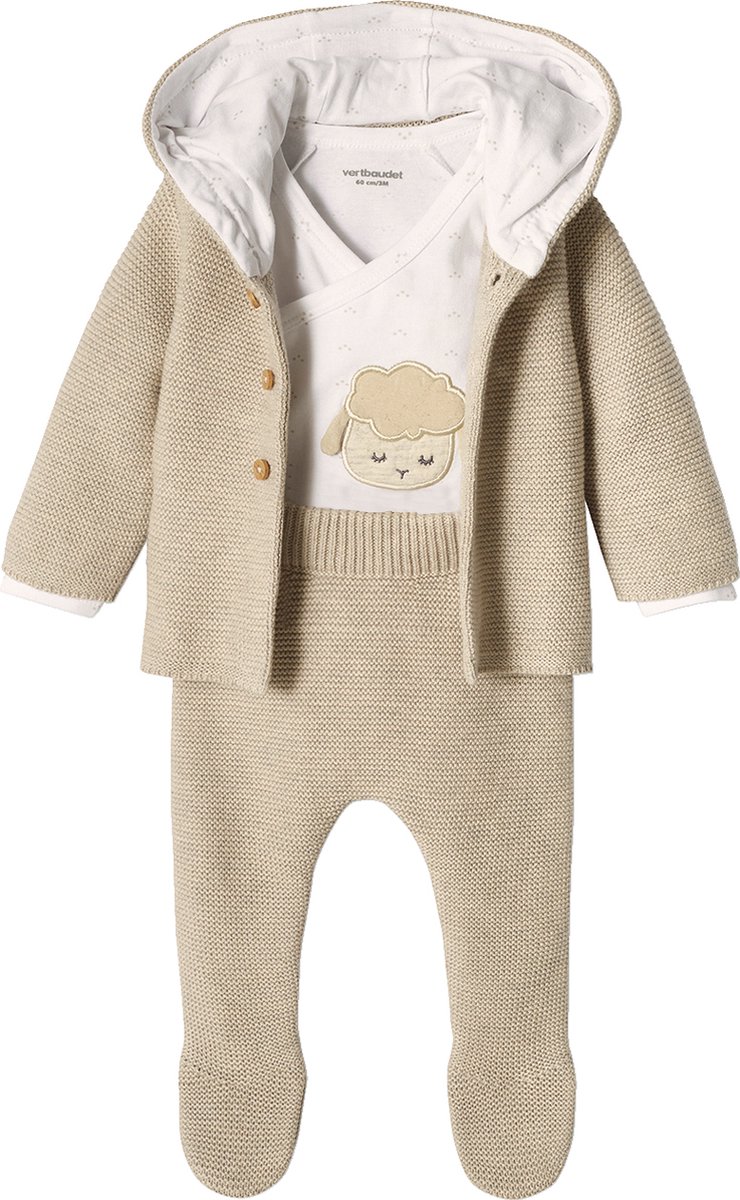 Vertbaudet Set- 3 delig - vestje - breokje - body - baby - jersey