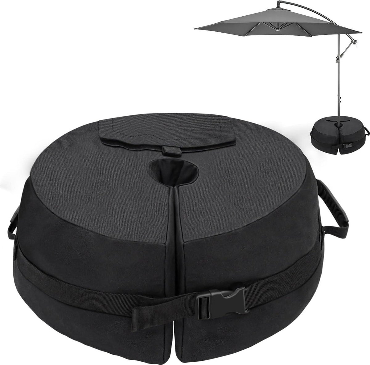 Tuinparasol basisgewichtenzak 55 kg zware parasolgewichten 900D basiszandzakken voor terras waterdicht en slijtvast parasolvoet op wielen