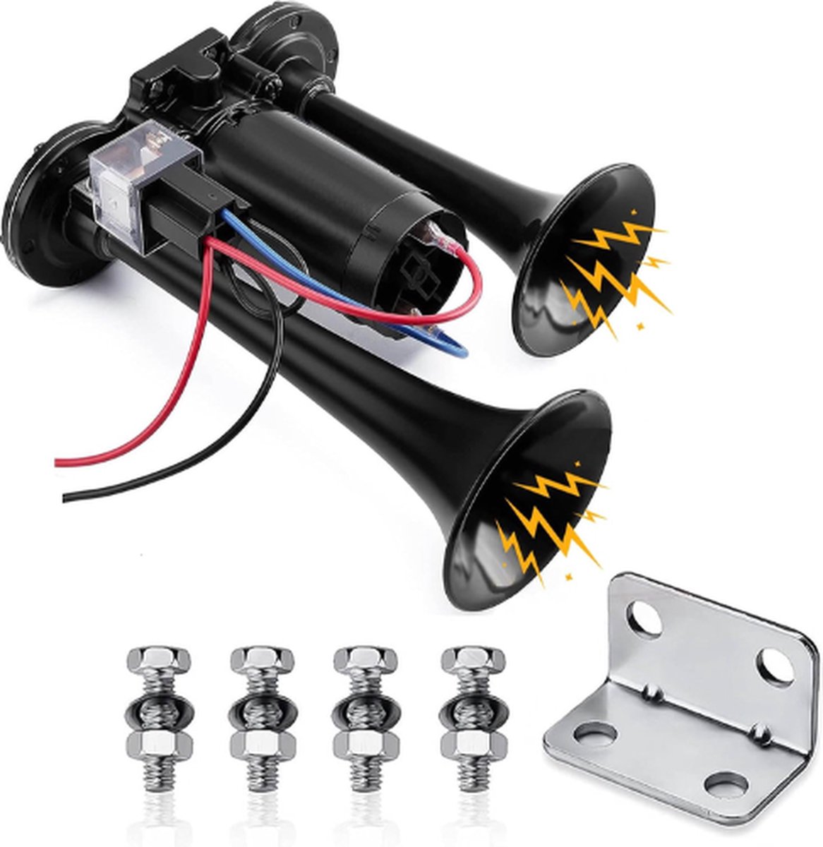 Xnlonby® Luchthoorn - Luchthoorn 12 Volt - Toeter - Luchthoorn Met Compressor - Scheepshoorn - Scheepshoorn 12 Volt - Gastoeter