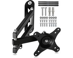 TV Muurbeugel, Kantelbare Draaibare TV Wall Mount Past op 15-27 Inch LED LCD Vlakke en Curved TV, VESA 100x100mm/75x75mm tot 13 kg