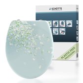 Bol.com SCHÜTTE WC-Bril 82381 FLOWER IN THE WIND - Duroplast - Soft Close - Afklikbaar - RVS-Scharnieren - Belastbaar tot 175 kg... aanbieding