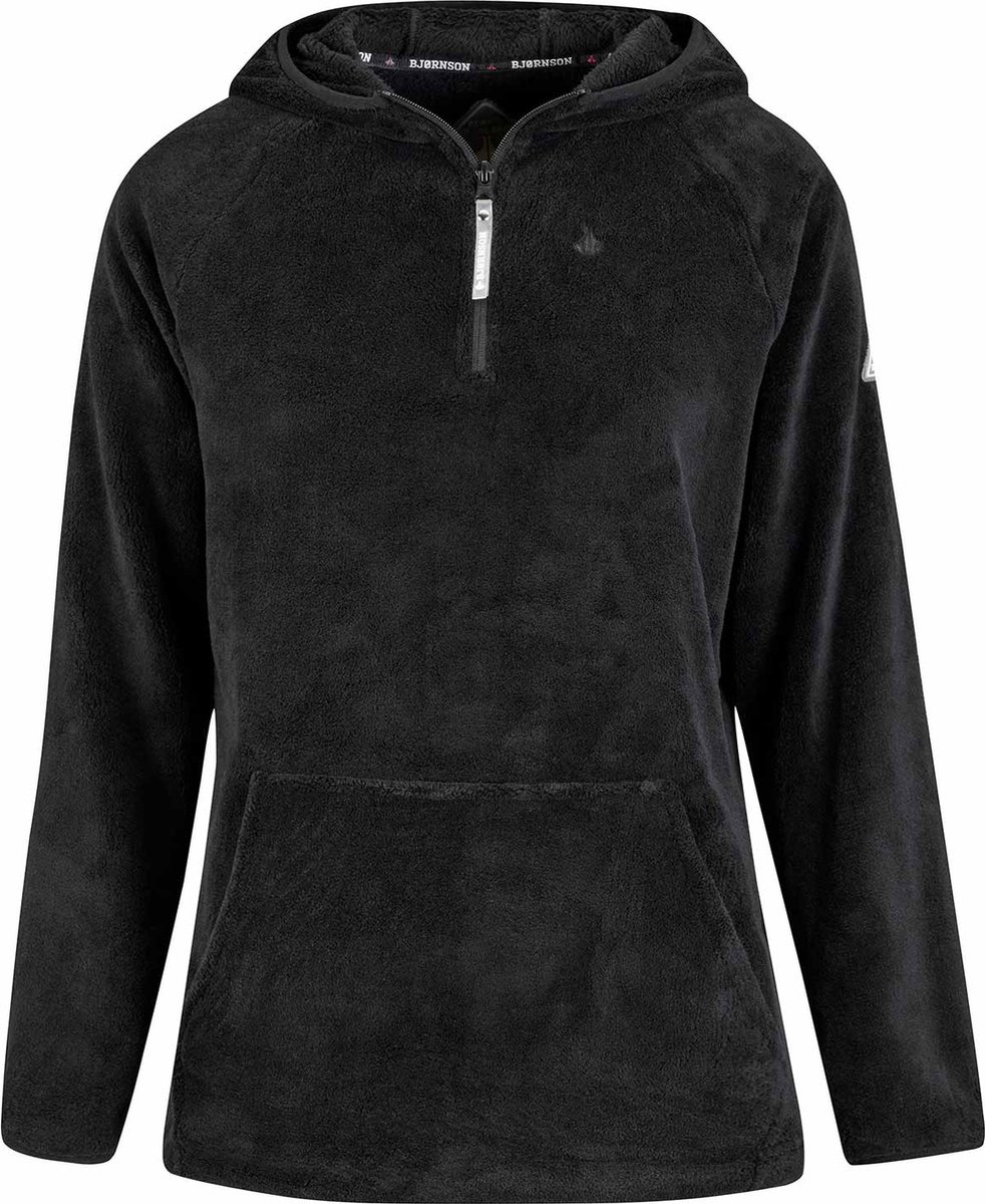 BJØRNSON Rane Micro Fleece Hoody Trui Pull-over Dames Zwart