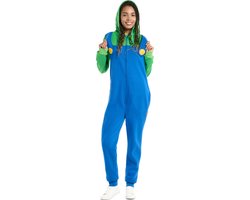 OppoSuits Luigi Onesie - Nintendo Jumpsuit - Kleding voor Luigi Outfit - Thema Huispak - Carnavalskleding - Blauw - Maat: S