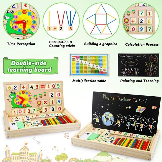 Jeu Montessori Mathématiques En Bois - Bâtons Et Blocs De Comptage - Éducatif Pour Enfants Dès 3 Ans - 2