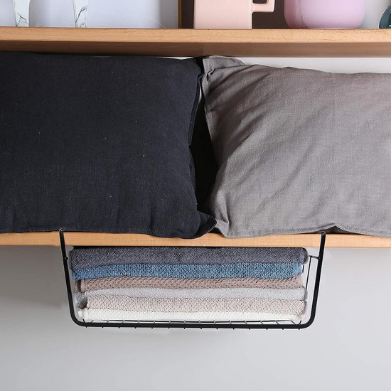 8 stuks draadmand onder plank, inschuifbare manden organizer voor