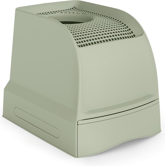Imac Kattenbak Frida Groen 56x40x43,5 cm Gesloten Met Boveninvoer en Uitschuifbare Lade