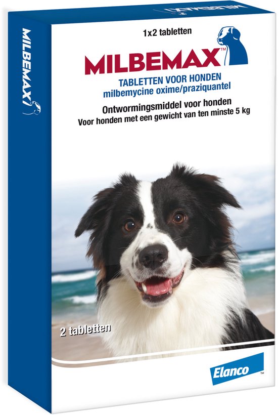 Milbemax ontworming tabletten hond 5 – 75 kg – 2 tabletten