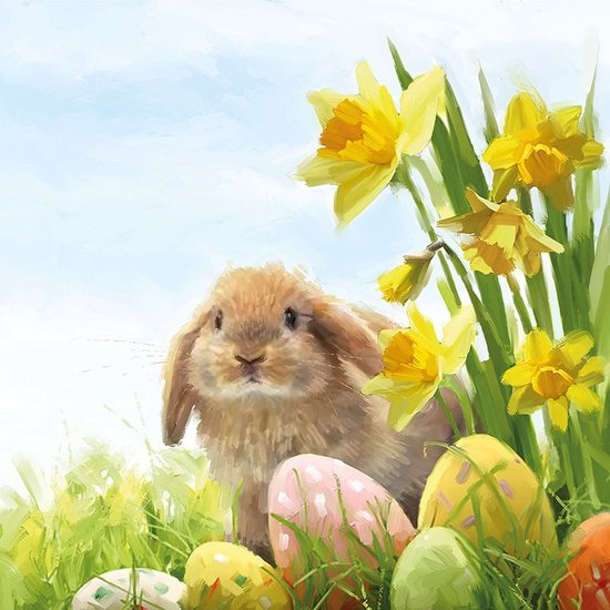 Ambiente - Servetten - Pasen - Fluffy - 33 cm x 33 cm