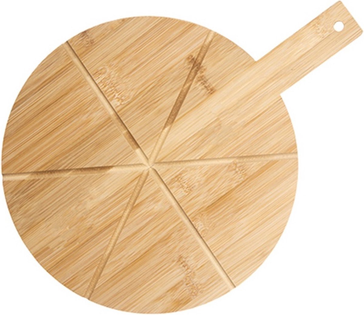 Alessandro Pizza serveerplank - met punten verdeling - bamboe - 30 cm - pizzabord - pizza snijplank