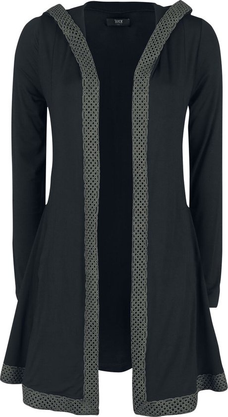 Black Premium by EMP Zwart vest met capuchon en knopenrand - Dames - 3XL