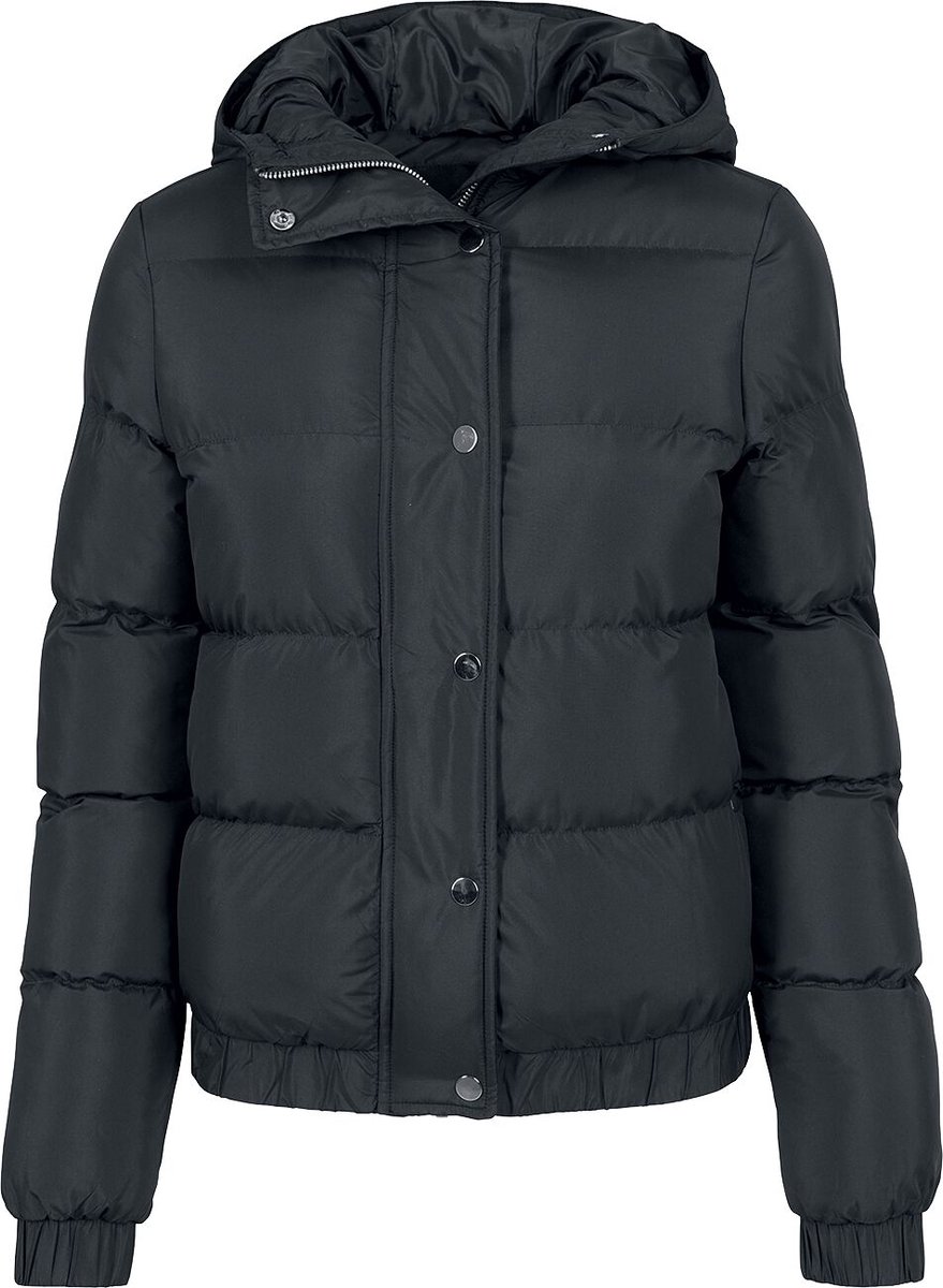 Urban Classics Hooded Puffer Dames Tussenseizoensjas – L Zwart