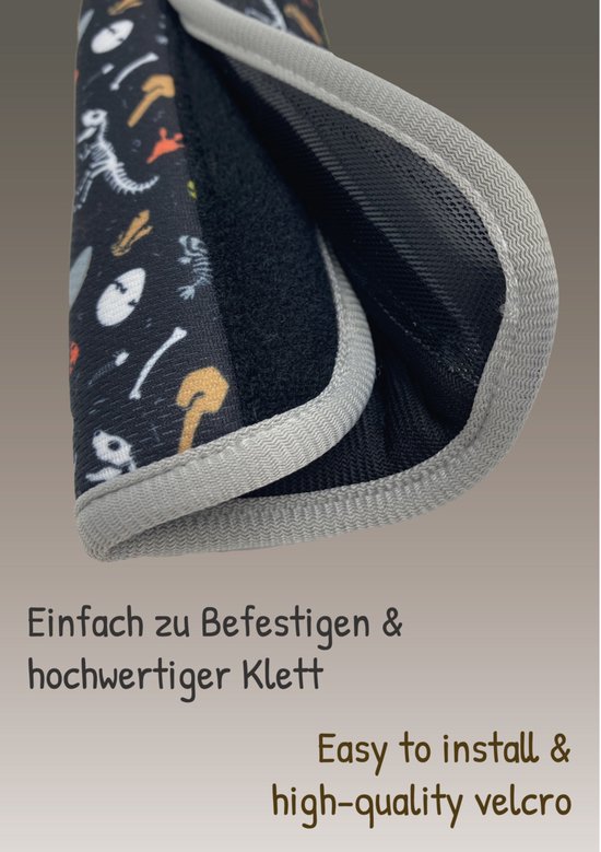 Gordelbeschermer - Dino Skelet - 1 beschermer - Gordelhoes - Gordelkussen - voor baby's of kinderen van Benbat — afbeelding 3