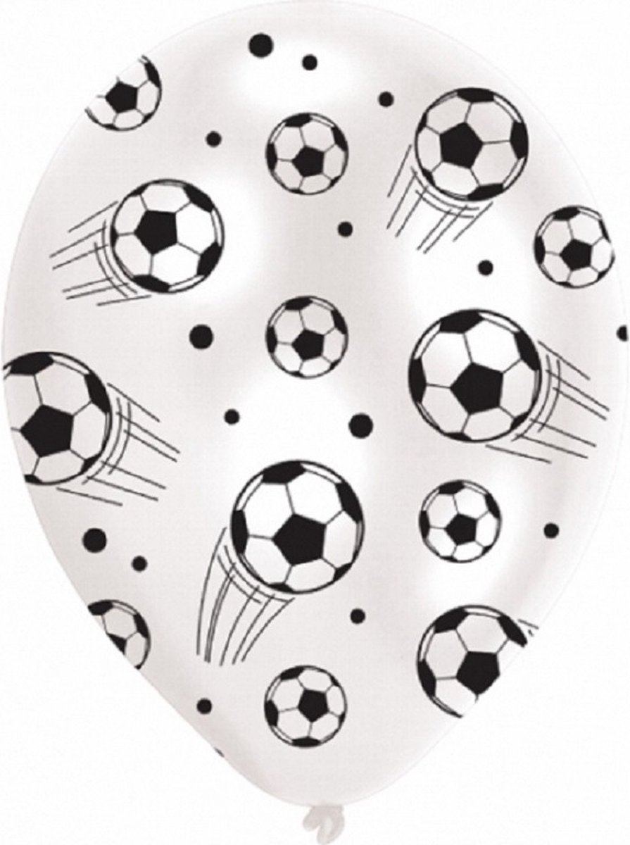 Voetbal Ballonnen - 24x - 27,5 cm - voetballen thema - versiering - kinder feestje/verjaardag feestartikelen