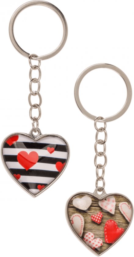 Ensemble porte-clés coeur de 6 pièces