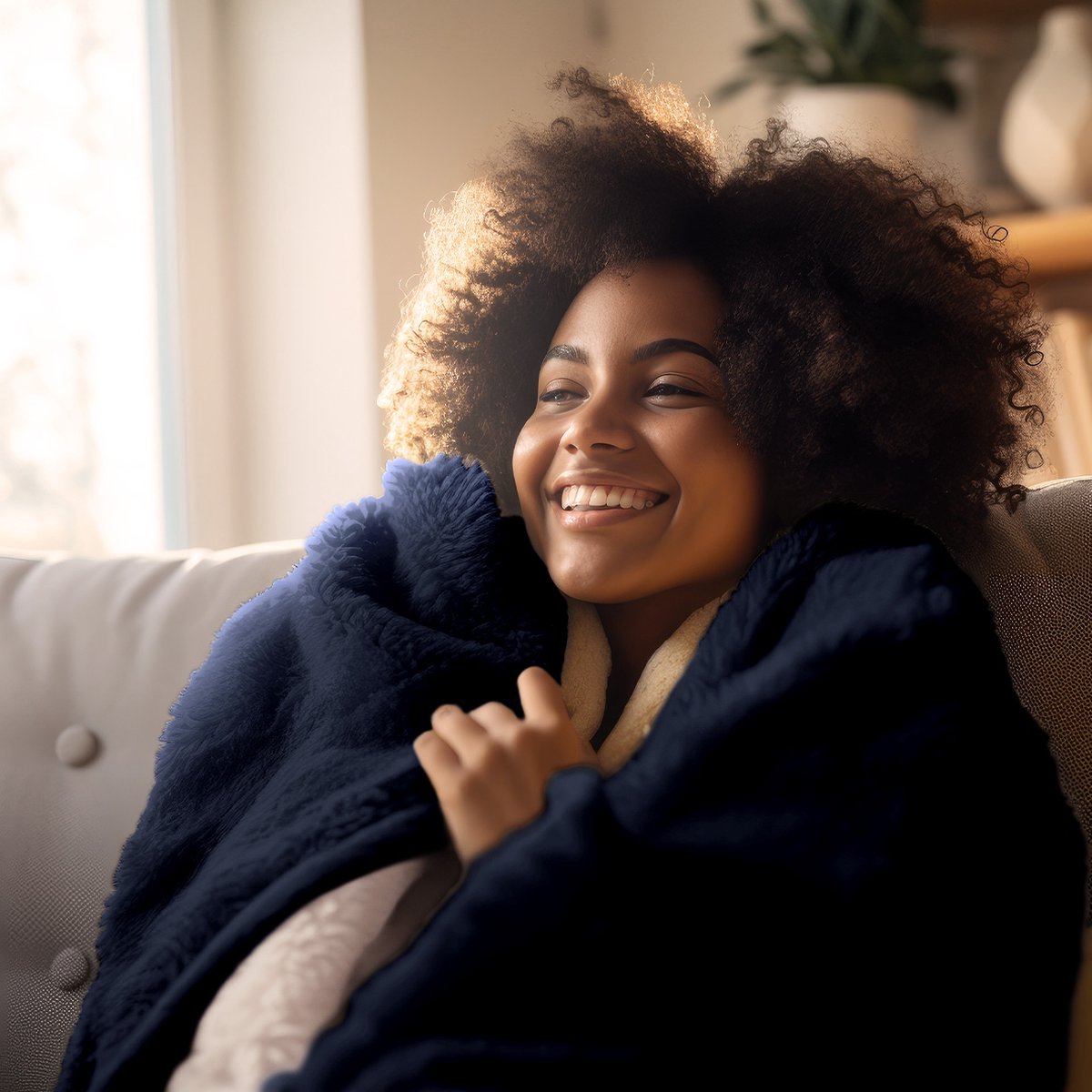 Auronic Elektrische Deken - 180 x 130 cm - 1 Persoons Warmtedeken - 9 Warmte en Timerstanden - Verwarmingsdeken - Sherpa Fleece - Blauw – foto 5