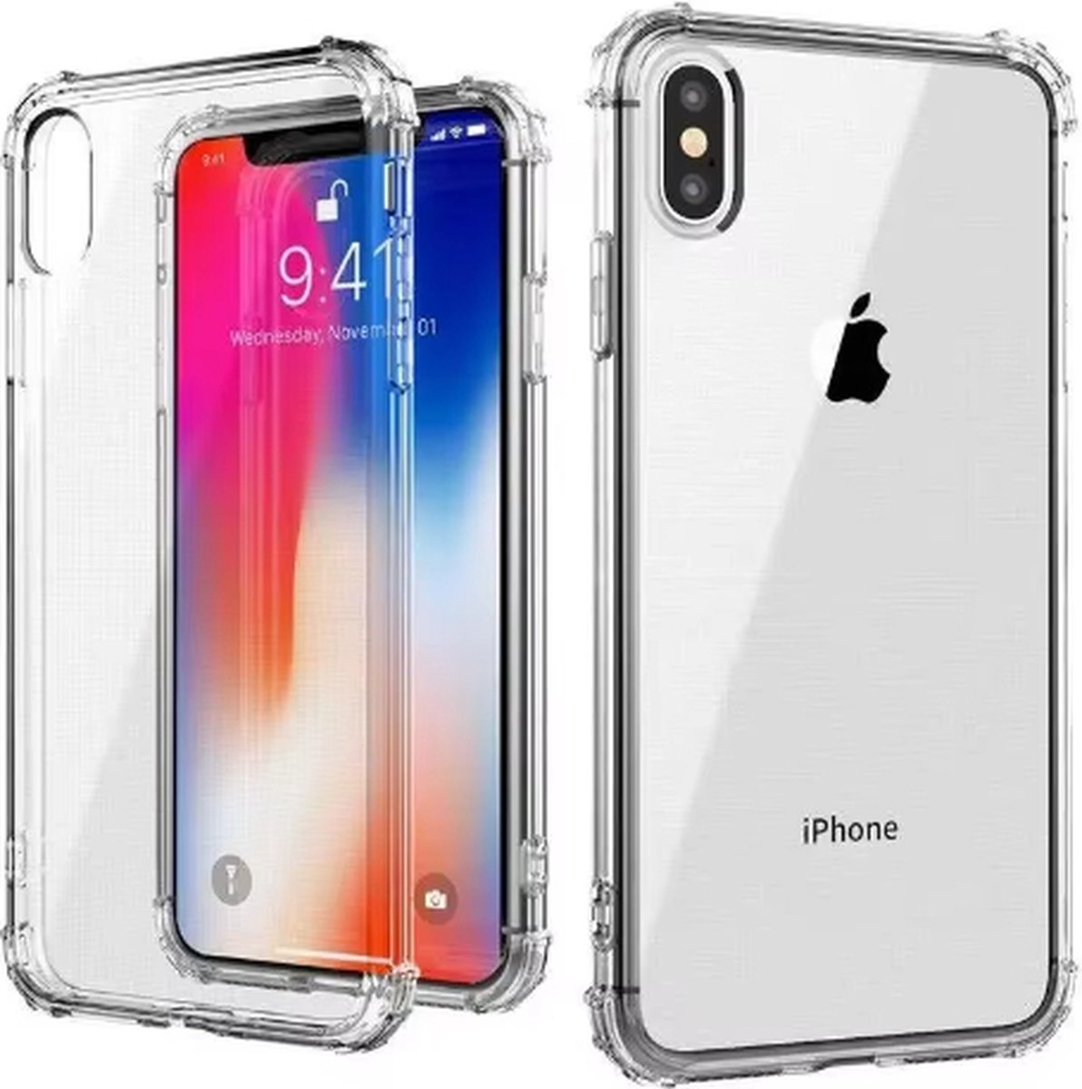 Scoby - Telefoon Hoesje - Shockproof TPU Backcover - Geschikt voor iPhone X/XS - Transparant