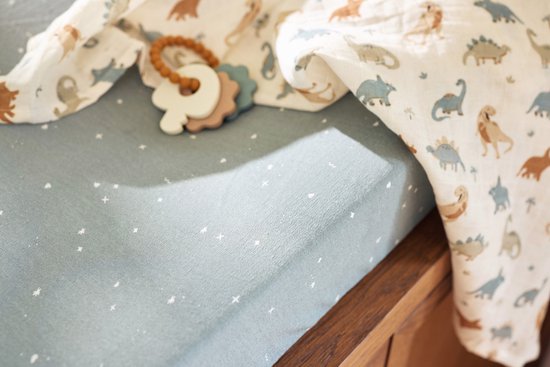 Jollein - Aankleedkussenhoes Jersey 50x70cm - Zachte Hoes Baby Aankleedkussen - Twinkling Sea Green — afbeelding 5