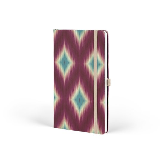 Carnet Castelli Milano A5 Ikat - Magenta Jade - contenu avec des lignes - 130x210 mm - Made in Italy
