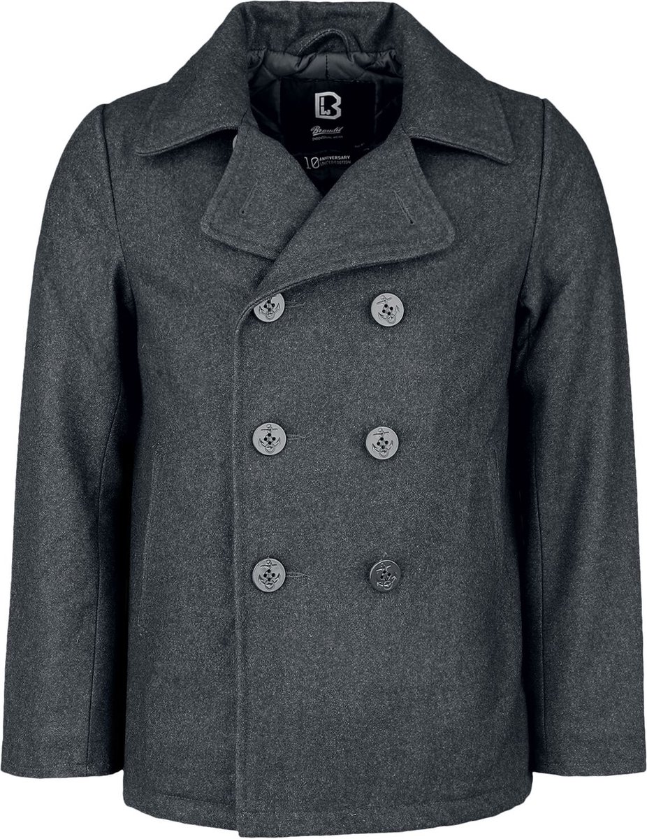 Brandit Pea Coat Uniformjas antraciet XXL - Wol - Basics, Street wear