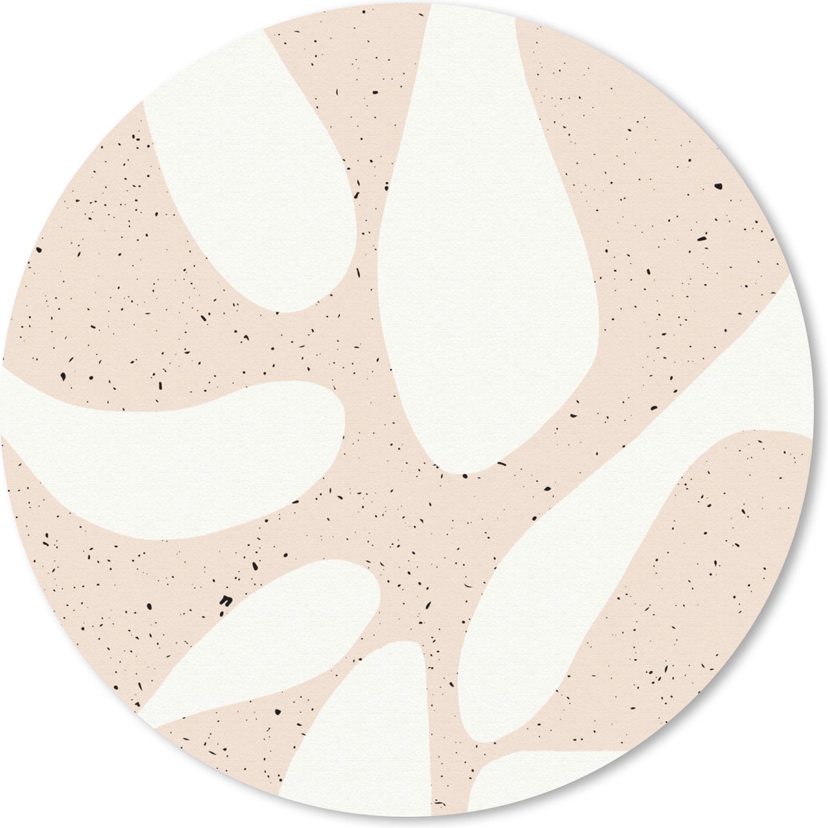 Muismat rond 20x20 cm - Mousepad Planten - Abstract - Roze - Pastel - Ronde muismatten