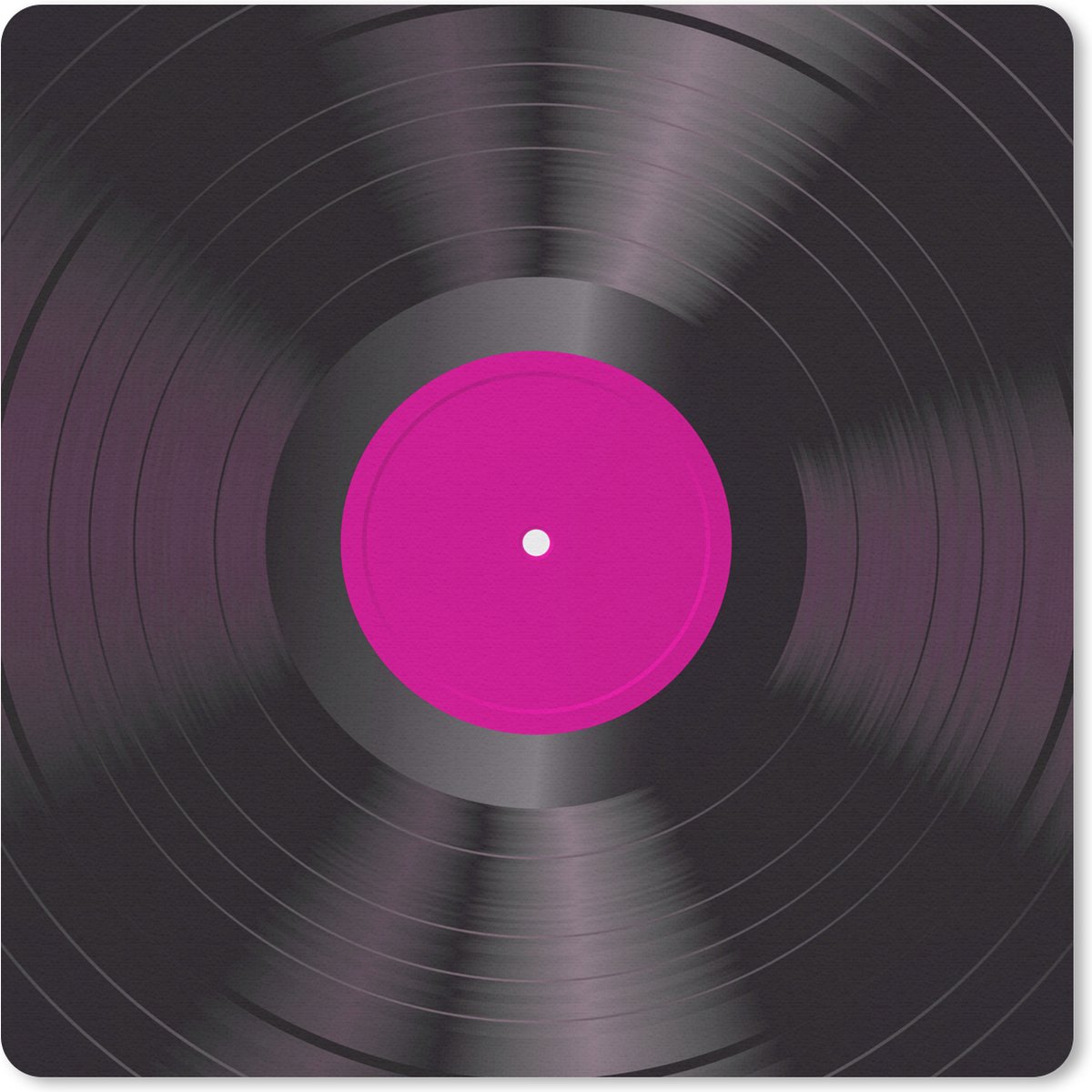 Muismat 20x20 cm - Mousepad Vintage - LP - Roze - Vinyl platen - Muismatten