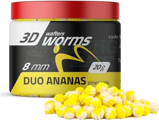 MatchPro 3D Worms Duo Wafters 8mm 20gr - Smaak : Schrimp