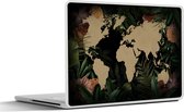 Laptop sticker - 11.6 inch - Wereldkaart - Planten - Bloemen - 30x21cm - Laptopstickers - Laptop skin - Cover