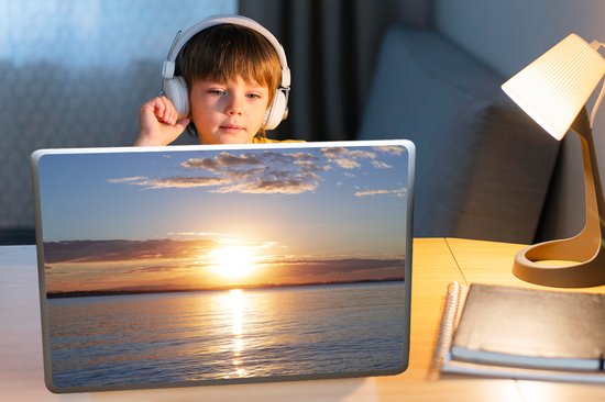 Sticker pour ordinateur portable - 17,3 pouces - Mer - Soleil - Couleurs