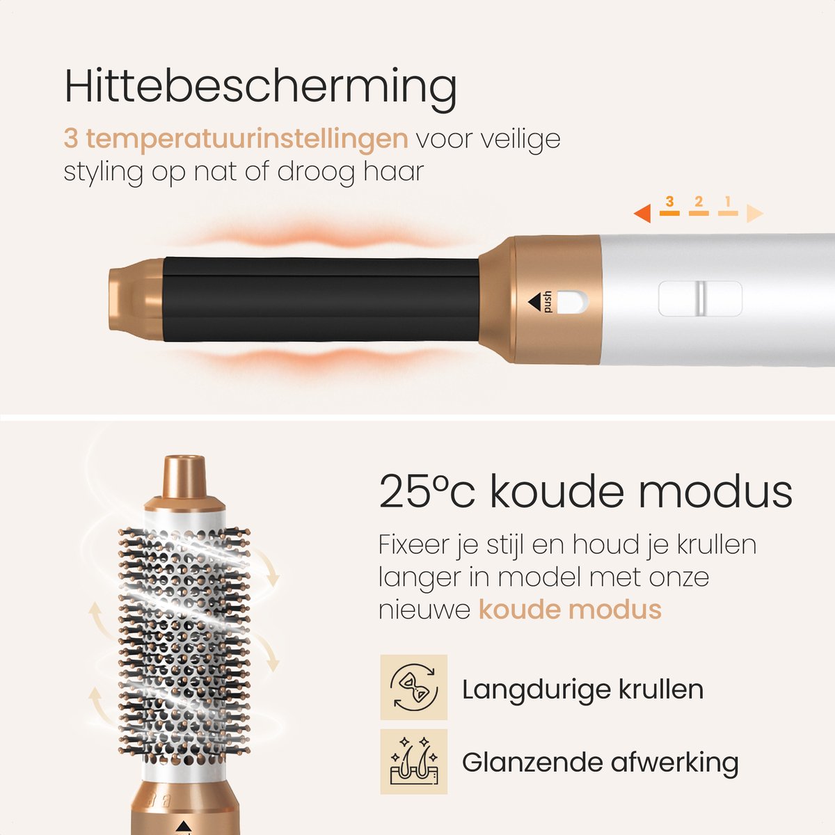 BellaLine - Airstyler - Krultang 5 in 1 - Fohnborstel - 5 in 1 Multi styler - krultang - Multistyler - Multistyler krultang - Fohn - Haardroger - Haardroger met Borstel — afbeelding 3