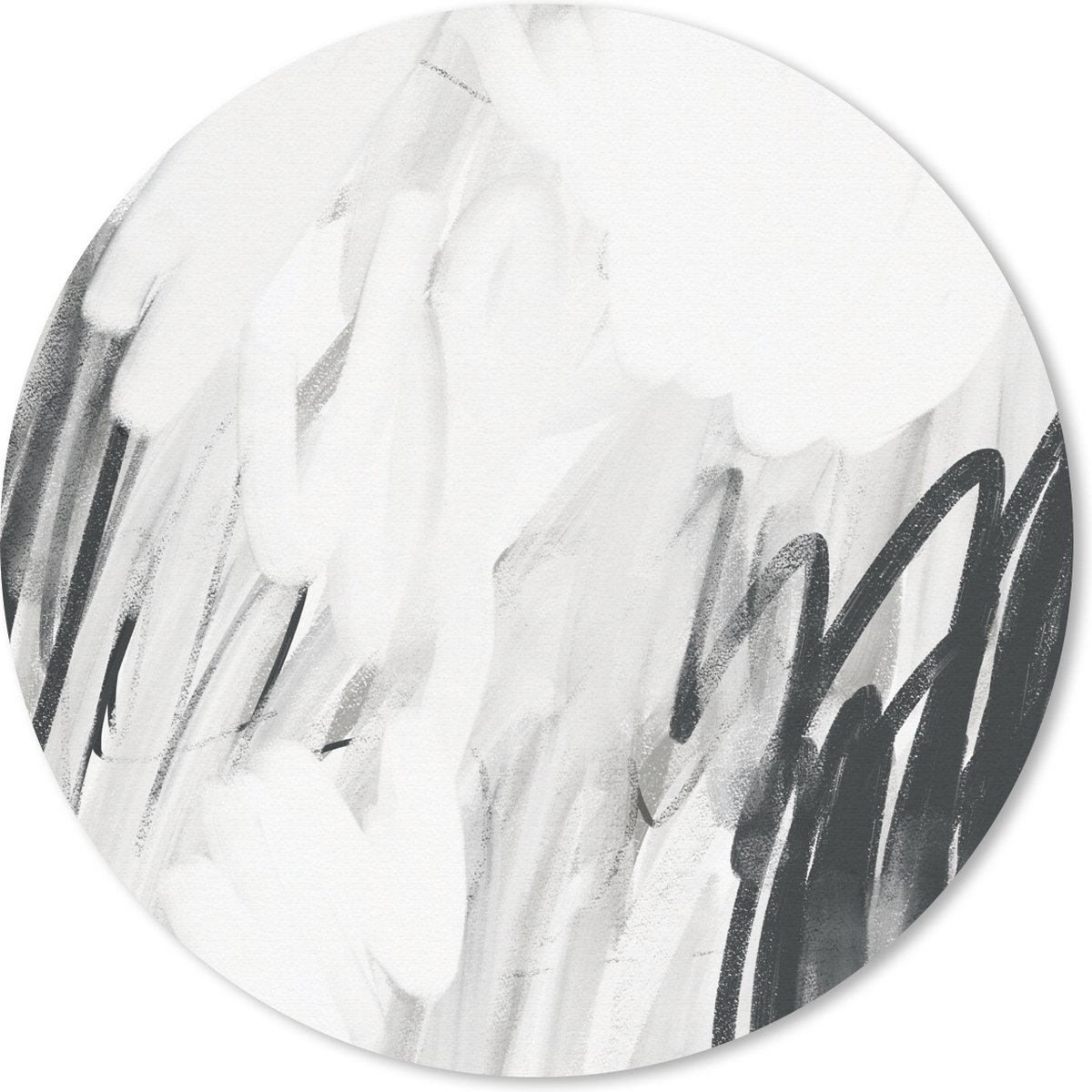 Muismat rond 50x50 cm - Mousepad Kunst - Abstract - Grijs - Ronde muismatten