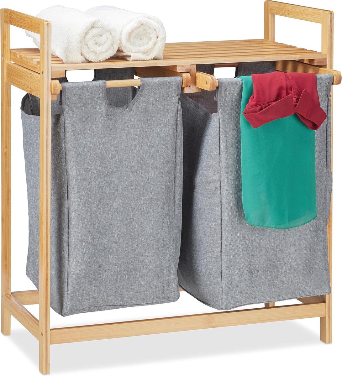 Goedkoopste Grote XL Wasmand Set van 2 met Ergonomische Handgrepen - 28 Liter, Geschikt voor Binnen en Buiten